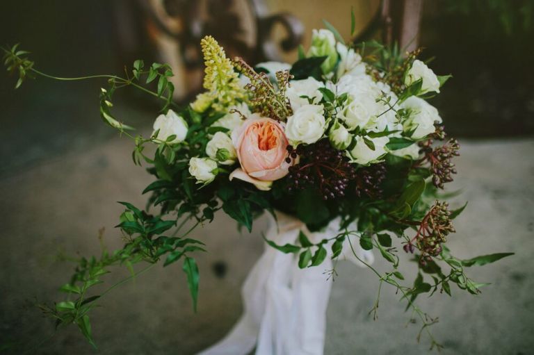 Peach and White Elegance Bouquet floral arrangement - florist Pasadena CA
